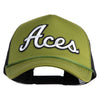 Aces White Patched Summer Foam Mesh Trucker Cap - Cactus Black OSFM
