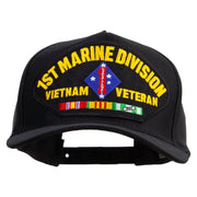 1st Marine Division Vietnam Veteran Patched Snapback Hat Made in USA
