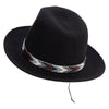 Men's 4 Color Tribal Band Fedora - Black L