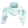 Women's Big Poppy Frayed Edges Summer Scarf Shawl - Mint Grey OSFM