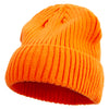 Rib Knit Cuff Long Beanie - Orange OSFM