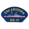 USS Arizona BB 39 Blue Patch - bb-39 OSFM