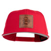 Old English S Faux Leather Patched Cotton Flat Bill Pro Cap - Red OSFM
