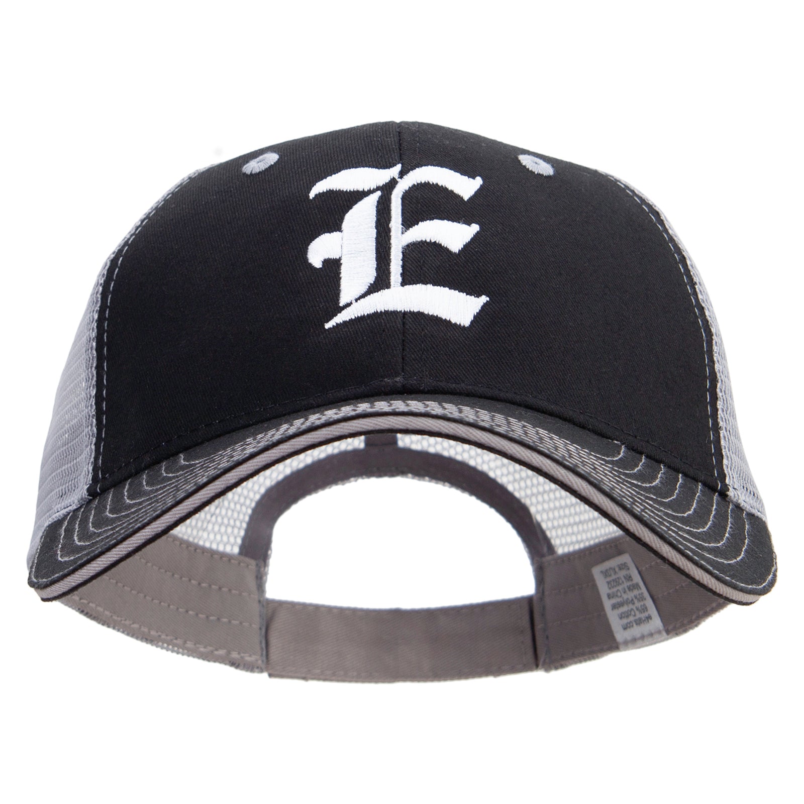 Old English E Embroidered Big Size Garment Washed Cotton Twill Mesh Cap ...