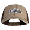 Fish Bone Patched Low Profile Special Cotton Mesh Cap - Khaki-Brown OSFM