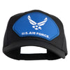 U.S. Air Force Blue Patched Solid Cotton Twill Pro Style Cap - Black OSFM
