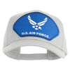 U.S. Air Force Blue Patched Solid Cotton Twill Pro Style Cap - White OSFM