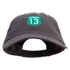 Business 13 Route Number Embroidered Garment Washed Cotton Twill Cap - Charcoal OSFM