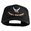 USAF Retired Patched Solid Cotton Twill Pro Style Cap - Black OSFM