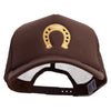 Sheriff Horseshoes Logo Embroidered Summer Foam Mesh Trucker Cap - Chocolate OSFM