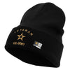 Licensed US Army Veteran Military Embroidered 12 Inch Long Knitted Beanie - Black OSFM
