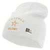 Licensed US Army Veteran Military Embroidered 8 Inch Knitted Short Beanie - White OSFM