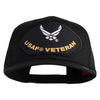 USAF Veteran Patched Solid Cotton Twill Pro Style Cap - Black OSFM