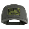 USA Green Flag Marines Patched Solid Cotton Twill Mesh Prostyle Cap - Grey OSFM