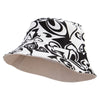 Women's Heart Design Bucket Hat - Black OSFM