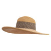 Women's Tweed Blend Crown Raffia Brim Hat - Tan OSFM