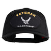 Veteran US Air Force Patched Solid Cotton Twill Cap - Black OSFM