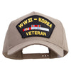WW2-Korea Veteran Patched Big Size Solid Cotton Twill 5 Panel Prostyle Snap Cap - Khaki XL-3XL