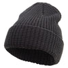 Women's Acrylic Waffle Thick Knit Cuff Long Beanie - Black OSFM