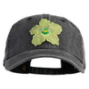 Chiffon Flower Iron on Patched Unstructured Pigment Dyed Cotton Cap - Black OSFM