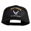 Retired US Air Force Patched Solid Cotton Twill Pro Style Cap - Black OSFM