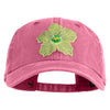Chiffon Flower Iron on Patched Unstructured Pigment Dyed Cotton Cap - Pink OSFM