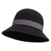 Women's Slanted Brim Cloche Hat - Black OSFM