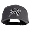 Fly Black Patched Retro Cotton Blend Snapback Cap - Dark Heather OSFM