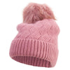 Women's Faux Fur Pom Pom Cuff Long Beanie - Pink OSFM