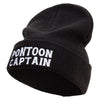 Pontoon Captain Embroidered Big Size Acrylic Long Beanie - Black XL-3XL