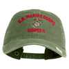 US Marine Corps Semper Fi Embroidered Washed Solid Pigment Dyed Cotton Twill Brass Buckle Cap - Olive OSFM