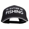 I'd Rather Be Fishing Embroidered Oversized Twill Cap - Black XL-3XL