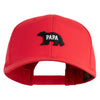 Papa Bear Black Patched Retro Cotton Blend Snapback Cap - Red OSFM