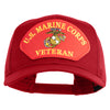 U.S. Marine Corps Veteran Red Patched Solid Cotton Twill Mesh Prostyle Cap - Red OSFM