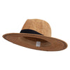 Women's Flat Brim Woven Paper Fedora Hat - Black OSFM