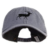 Christmas Deer Logo Embroidered Big Size Washed Pigment Dyed Cap - Black XL-3XL