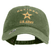 Licensed U.S. Army Retired Military Embroidered Washed Solid Pigment Dyed Cotton Twill Brass Buckle Cap - Olive OSFM
