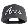 Aces White Patched Retro Cotton Blend Snapback Cap - Charcoal OSFM