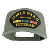World War II Veteran 1939-1945 Patched Solid Cotton Twill 5 Panel Prostyle Snap Cap - Grey OSFM