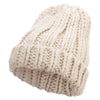 Women's Thick Weave Long Cuff Beanie - Beige OSFM