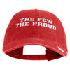 The Few The Proud Embroidered Washed Solid Pigment Dyed Cotton Twill Brass Buckle Cap - Red OSFM