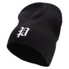 Old English P Embroidered Big Size Cotton Short Beanie - Black XL-3XL