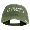 The Few The Proud Embroidered Washed Solid Pigment Dyed Cotton Twill Brass Buckle Cap - Olive OSFM