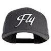 Fly White Patched Retro Cotton Blend Snapback Cap - Dark Heather OSFM