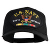 US Navy WWII Veteran Patched Solid Cotton Twill 5 Panel Prostyle Snap Cap - Black OSFM