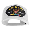 US Navy WWII Veteran Patched Solid Cotton Twill 5 Panel Prostyle Snap Cap - White OSFM