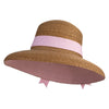 UPF 50+ Women's Braided Wheat Straw Pink Under brim Dressy Hat - Pink OSFM