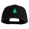 Pine Tree Patched Retro Cotton Blend Snapback Cap - Black OSFM