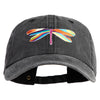 Large Multi-Colored Dragonfly Iron on Embroidery Patched Unstructured Pigment Dyed Cotton Cap - Black OSFM