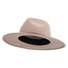 Women's Stiched Hat Band Fedora - Beige OSFM